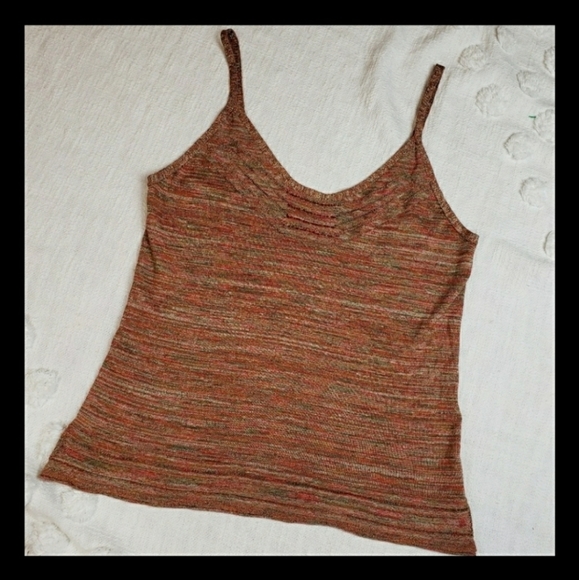 Magaschoni Orange & Green Sweater Tank Silk - Picture 1 of 8